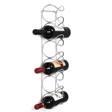 Hot sale 6 bottles silver color wall mounted wine racks wine bottle holder